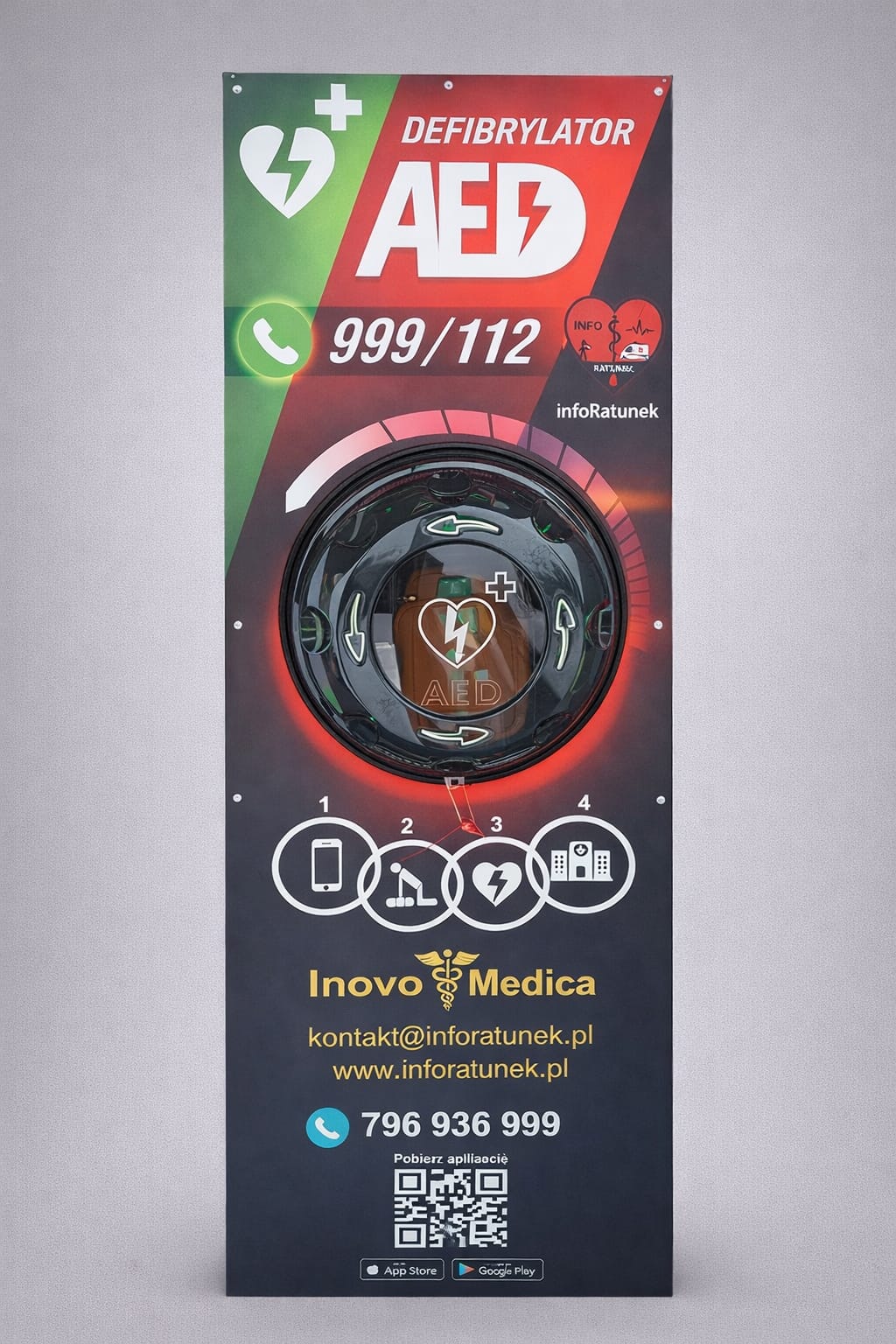 Stand AED / Zewnętrzna stacja AED Nihon Kohden AED-3100