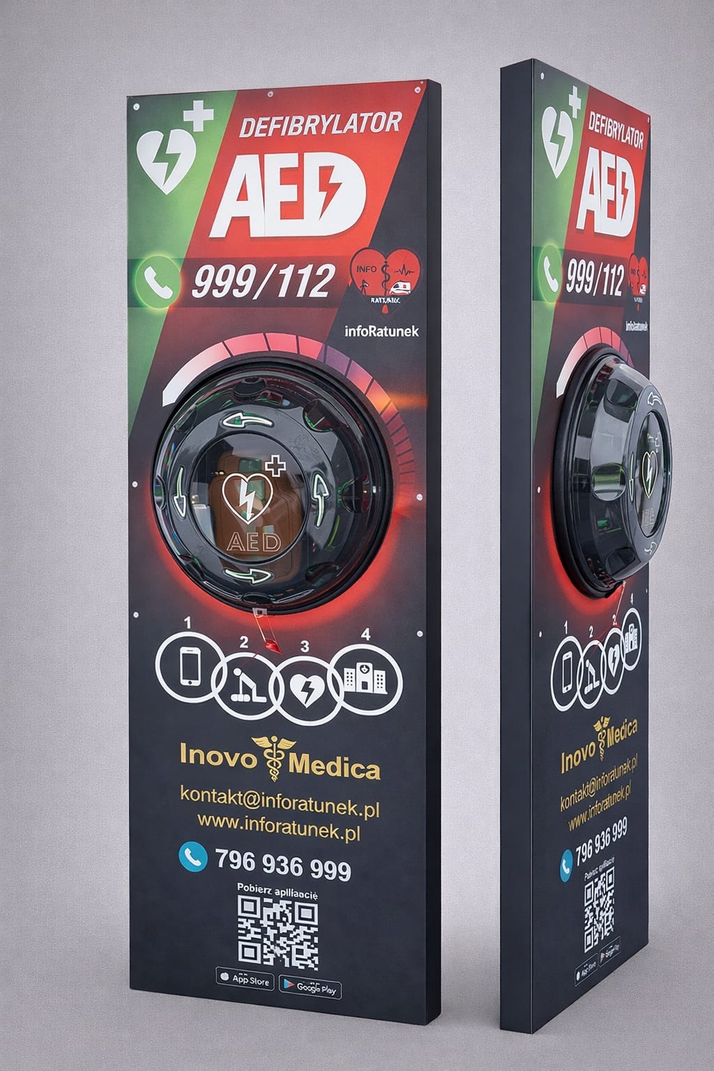 Stand AED / Zewnętrzna stacja AED Nihon Kohden AED-3100 - obrazek 2